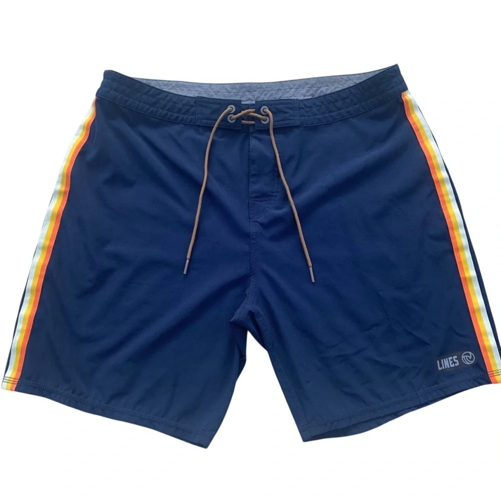 Mens Blue Racer Board Swim Shorts Size 34